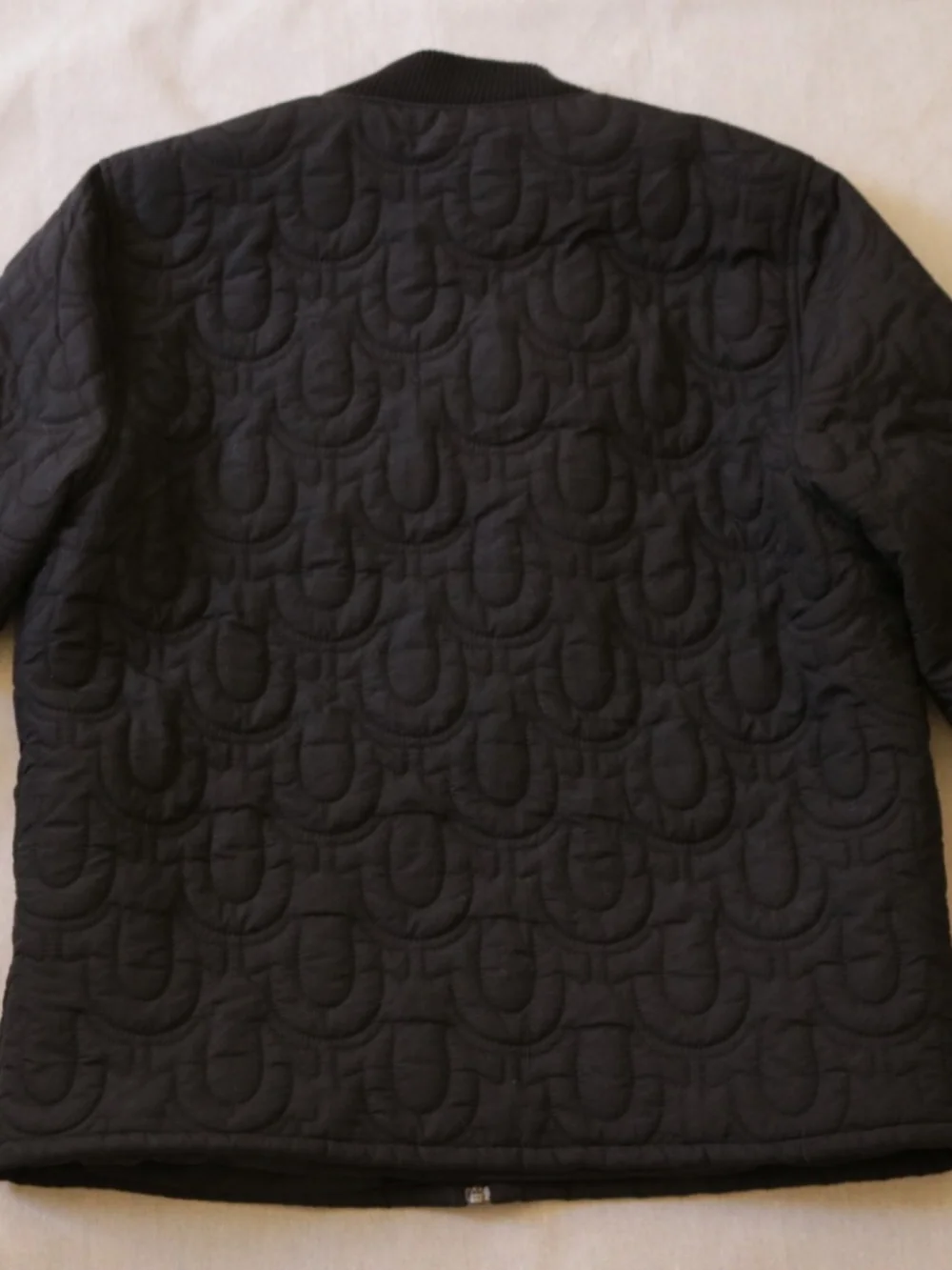 True Religion Men's Size L Black Long Sleeve Full-Zip Quilted Bomber Jacket